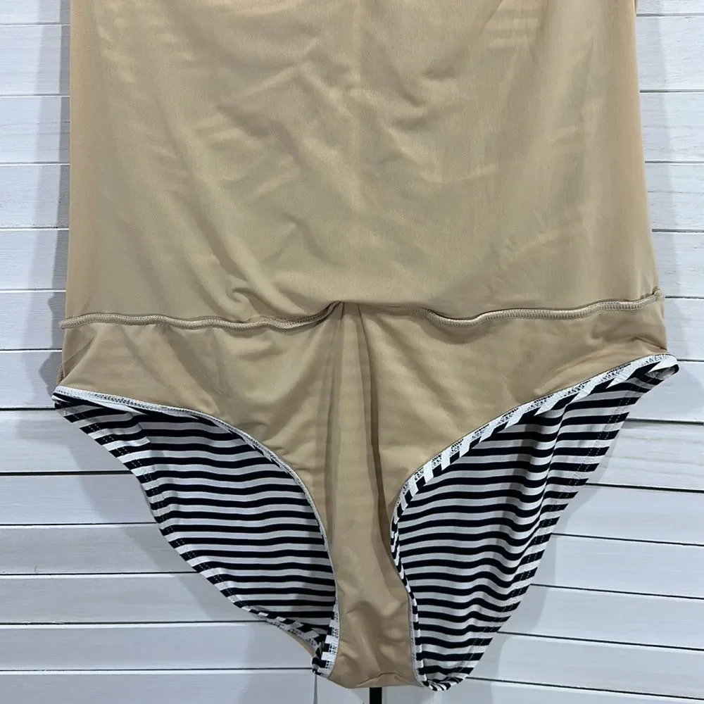 Tart Swimsuit Large Striped Halter One Piece Black & White